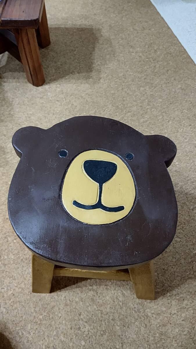 アカシア製ラウンドスツール「クマちゃん」　くま　子供 Amazon.co.jp: アカシア製ラウンドスツール「クマちゃん